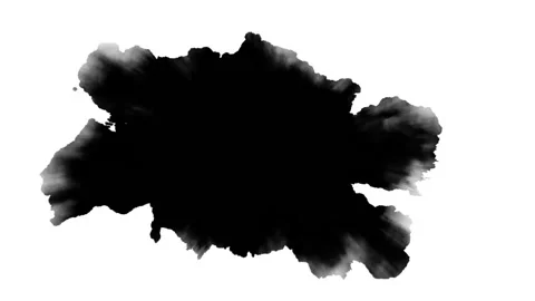Dripping black spot on white background Stock Footage 110859929