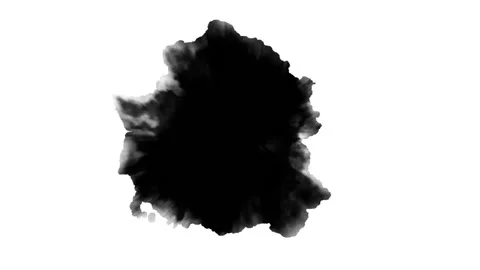 Dripping black spot on white background Stock Footage 110859951