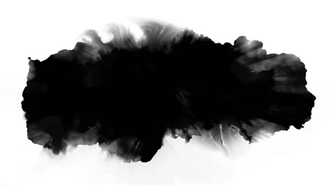 Dripping black spot on white background Video stock 111433563