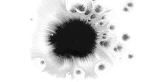 Dripping black spot on white background Stock Footage 125081012