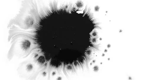 Dripping black spot on white background Stock Footage 125081046