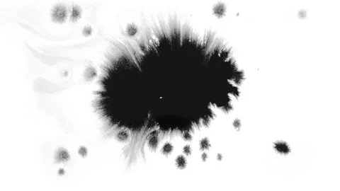 Dripping black spot on white background Stock Footage 125081065