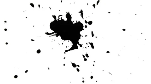Dripping black spot on white background Stock Footage 125081083