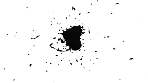 Dripping black spot on white background Stock Footage 125081086