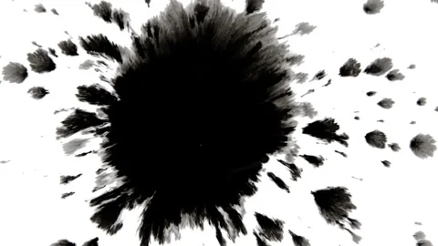 Dripping black spot on white background Stock Footage 125081114