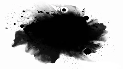 Dripping black spot on white background Vídeos de archivo 148225889