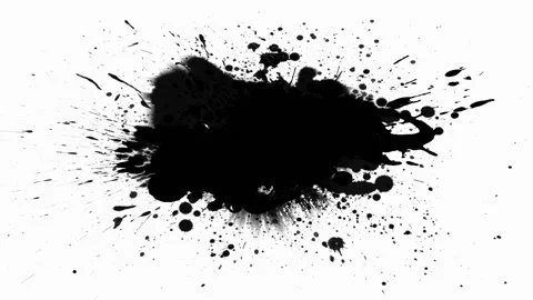 Dripping black spot on white background Stock Footage 148225894