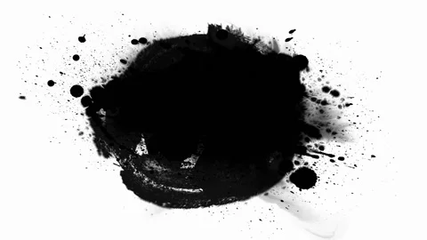 Dripping black spot on white background Vídeos de archivo 148225923