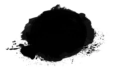 Dripping black spot on white background 動画素材 148340806