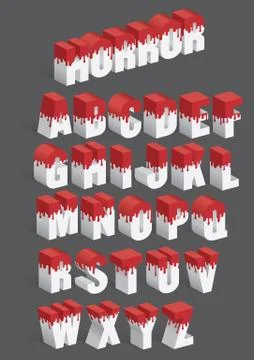 Dripping Blood Vector Alphabet Stock Illustration