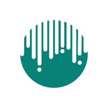 Dripping Circle Abstract Symbol Stock Illustration
