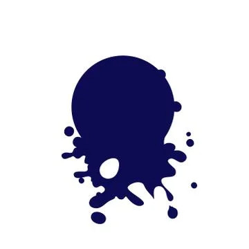 Dripping circle dark blue icon. Liquid paint flows. Melted Mockup Stock Illustration