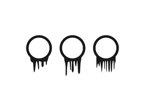 Dripping circle, drops, paint, abstract. Vector illustration. Stock Illustration