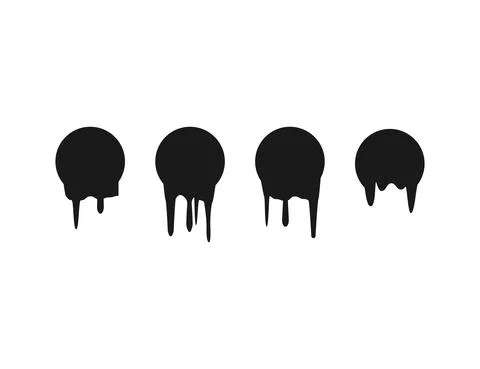 Dripping circle, drops, paint, abstract. Vector illustration. Иллюстрация