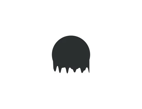 Dripping circle, drops, paint, abstract. Vector illustration. Stock Illustration