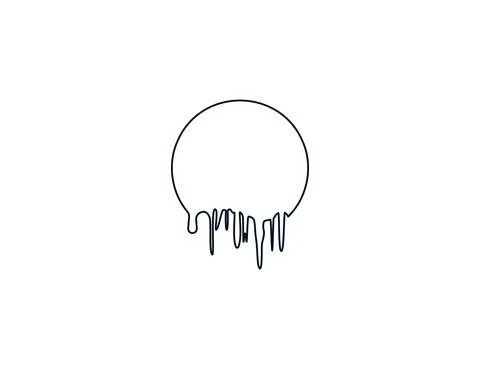 Dripping circle, drops, paint, abstract. Vector illustration. Stock Illustration