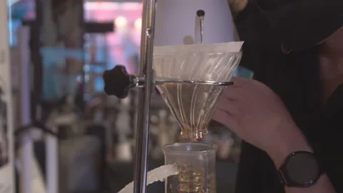 Dripping coffee, Barista prepare making coffee in coffee shop. Stock Footage 211079100