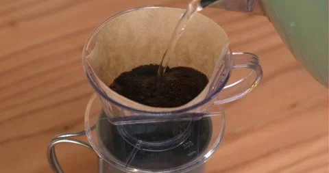 A dripping coffee of work tools in office Stock Footage 122088642