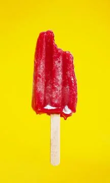 Dripping cold ice cream during hot summer weather Stock Photos
