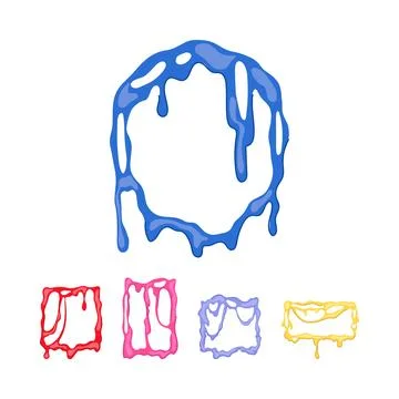 Dripping colorful frames creating playful liquid borders 스톡 일러스트