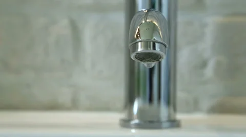 Dripping faucet - front view Stock Footage 39198315