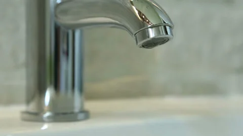 Dripping faucet - side view Stock Footage 39196618