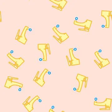 Dripping faucet water saving vector seamless pattern Stock Illustration