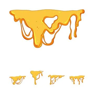 Dripping golden liquid dissolving and flowing down Stock Illustration