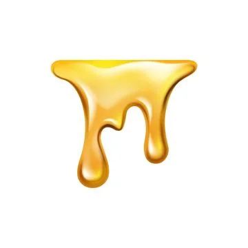 Dripping honey or maple syrup, juice drop Stock Illustration