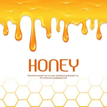 Dripping honey seamless vector border イラスト素材