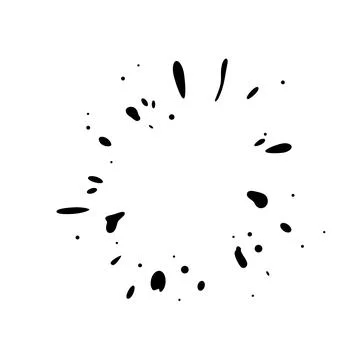 Dripping inkblot frame. Splattering stains isolated in white background. Vector Stock Illustration
