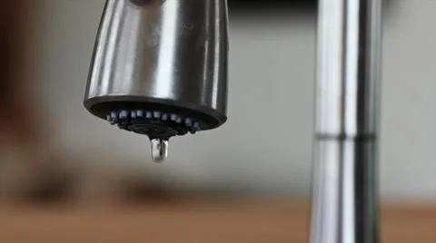 A dripping kitchen faucet Stock Footage