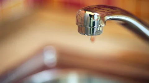 Dripping kitchen faucet Stock Footage 57692878