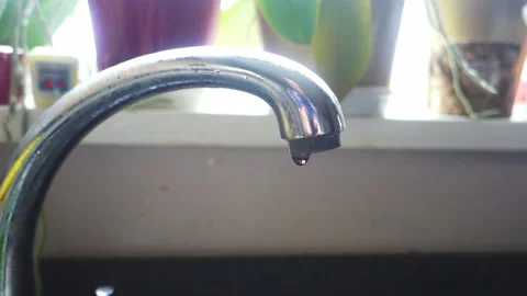 Dripping Kitchen Tap Stock Footage 149136686