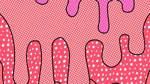 Dripping liquid in comic style,halftone, textures and patterns. Zine culture Vidéo 141927415