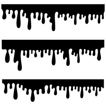 Dripping liquid. Paint flows. Current paint, stains. Design element for poste Stock Illustration