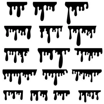 Dripping liquid. Paint flows. Current paint, stains. Design element for poste Stock Illustration