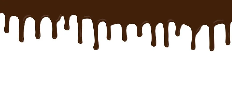 Dripping of melted chocolate, background. Vector illustration Stock Illustration