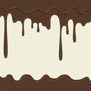 Dripping Melted Chocolates Isolated Background Stock Illustration