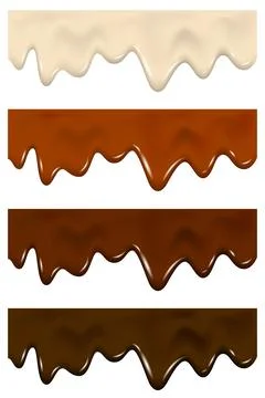 Dripping melted dark, milk, white chocolate texture. Stock Illustration