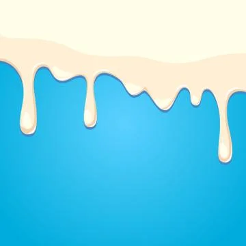 Dripping milk on blue background Stock Illustration