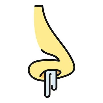 Dripping nose indicating cold flu or allergy symptoms Stock Illustration
