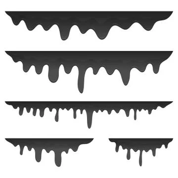 Dripping oil set vector design illustration isolated on white background Stock Illustration