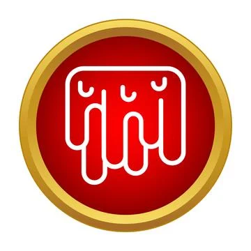 Dripping ooze liquid slime substance icon red circle Stock Illustration