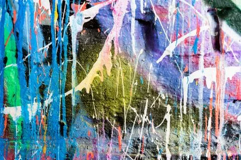 Dripping paint graffiti wall Stock Photos