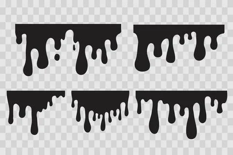 Dripping Paint molten splash, liquid flow abstract shape stain isolated on Illustrazione stock