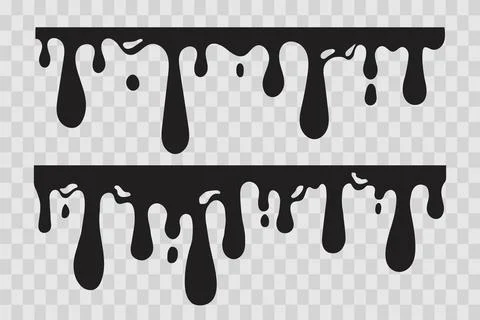 Dripping Paint molten splash, liquid flow abstract shape stain isolated on Stock Illustration