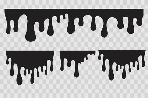 Dripping Paint molten splash, liquid flow abstract shape stain isolated on Stock Illustration