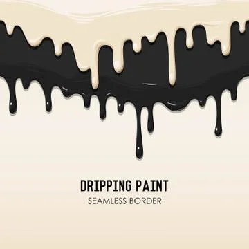 Dripping paint seamless border Stock Illustration
