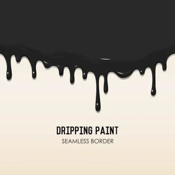 Dripping paint seamless border Stock Illustration